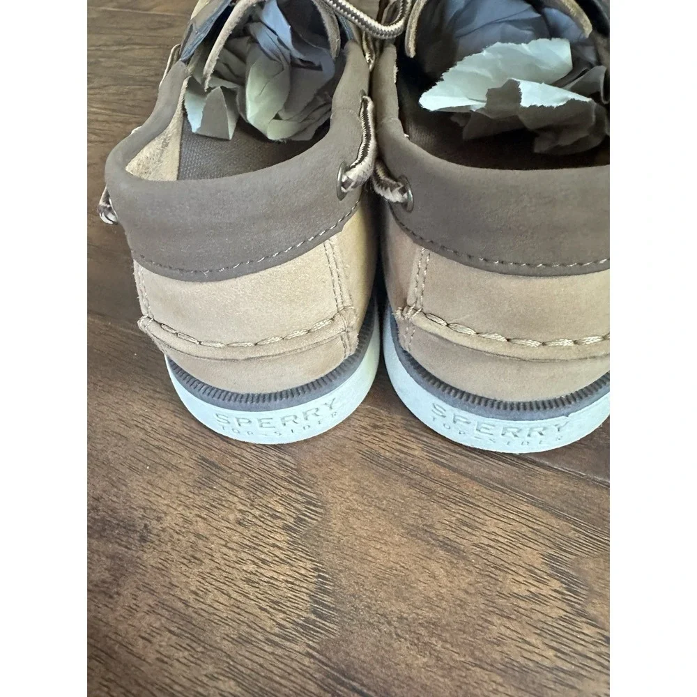 SPERRY TOP-SIDER Boys Size 7M LEEWARD SAHARA BOAT SHOES BROWN Leather